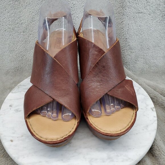Born Shoes Womens Size 9 M/W Brown Leather Emmy II Wedge Sandals - Picture 5 of 11